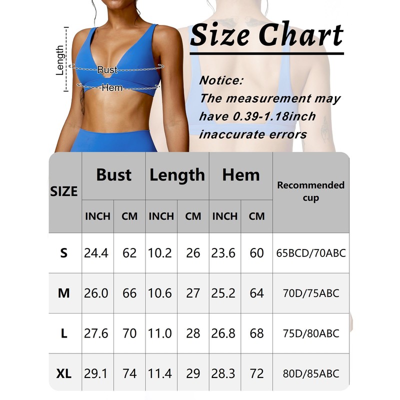 FEOYA Women Low Medium Impact Sports Bra Deep V Neck