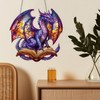 Dragon Dreamcatcher Suncatcher - Stained Glass Effect Window Hanging -
