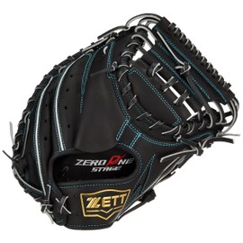 Zett BJCB71512S Boys Soft Baseball Catcher Mitt, Zero One Stage, For Catchers, Black (1900), Right Throw