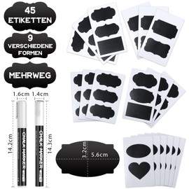 YYSHUS Chalk Pens for Windows - Chalk Pens for Blackboard Washable Reversible Pen Tip - with Wipe-Clean Labels - White Chalk Pens for Mirrors, Glass, Blackboard, Storage Containers - Pack of 4