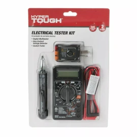 Hyper Tough Electrical Digital Multimeter Voltage Detector GFCI Outlet Tester Kit in Pouch