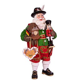 Kurt S. Adler 11-Inch FabrichÃ© Musical German Santa, Multi
