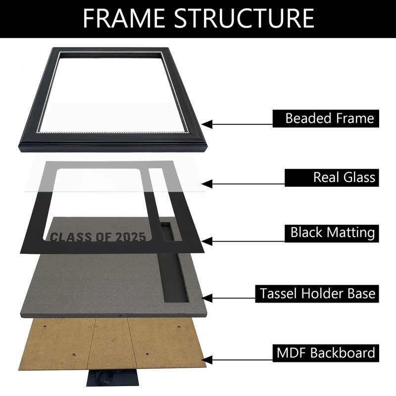 GMFrames Class of 2025 Graduation Picture Frame with Tassel Holder