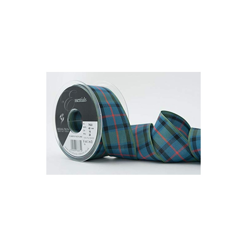 Berisfords Polyester Tartan, Farbmuster Flower of Scotland, 40 mm