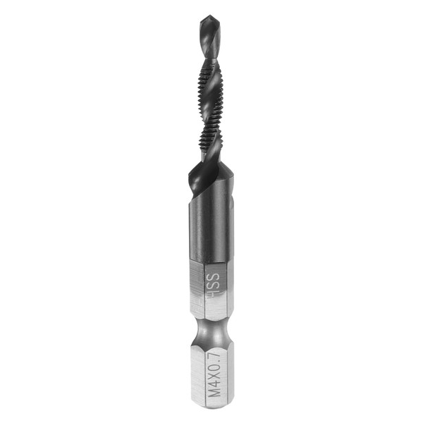 sourcing map Combination Drill and Tap Bit, Metric M4 x