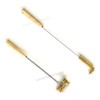 SUNRISE Fryer Brush with Long Handle (Brass, L, Double Brush,