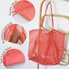 HOXIS Mesh Beach Tote Womens Shoulder Handbag Large Coral