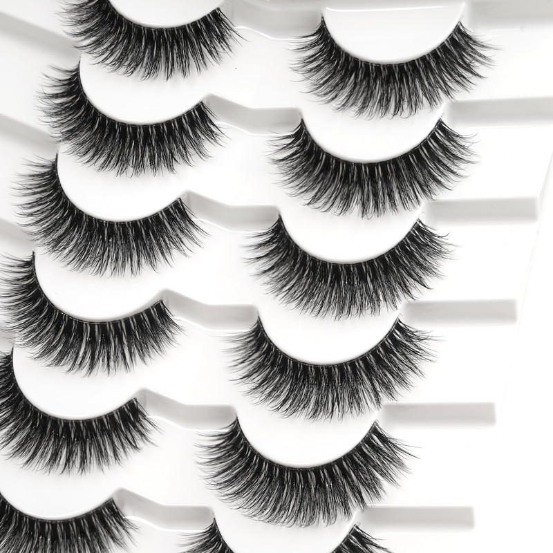 Happy Heartbeat 3D Clear Band False Eyelashes, Cat Eye, Wispy,