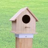 Aiwaiufu Birdhouse Mounting Bracket for 4x4 Wood Post, White, Metal
