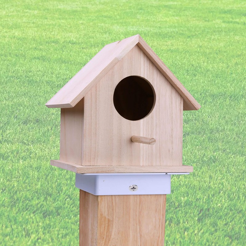 Aiwaiufu Birdhouse Mounting Bracket for 4x4 Wood Post, White, Metal