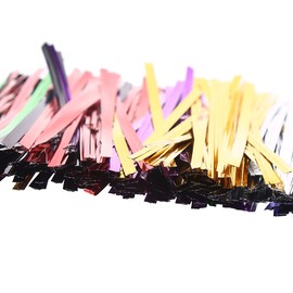 CCINEE 420pc Assorted Color Foil Twist Ties - Metallic Twist Ties 5 inch