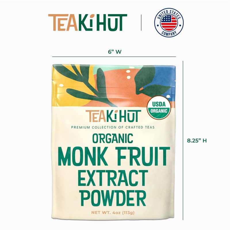 Organic Pure Monk Fruit Sweetener, No Erythritol 4oz, 100% Monk