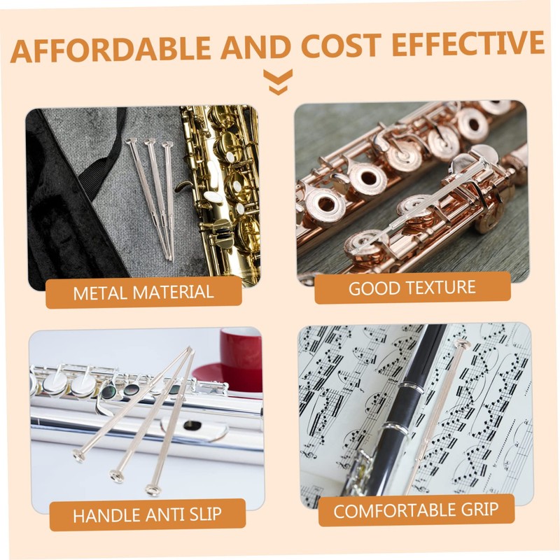 DOITOOL 3pcs Portable Flute Screwdriver for Woodwind Instruments Non-skid Maintenance