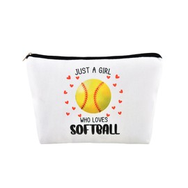 Softball Makeup Bag for Women Girls Sports Lovers Softball Gifts Cosmetic Bag Inspirational Gifts to Her Sister Team Birthday Gift for Mom Daughter Friends Travel Pouch Sports Gift Bags