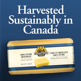 Dutchman’s Gold Canadian Yellow Beeswax Block (1 lb) - Cosmetic-Grade Natural Beeswax for Candle Making, Soap, Crafts, Beauty - Pure Beeswax Bars - Safe and Easy to Melt