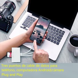 NACOOL Lector de Tarjetas de Memoria 5 en 1, Adaptador USB OTG y Lector de Tarjetas SD, Adecuado para Lector de Tarjetas de Memoria de cámara SDTF de Tableta de teléfono móvil Tipo C de Apple.