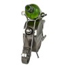 Silver Metal Motorcycle Wine Bottle and Cork Holder