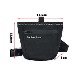 YBGGJO Dog Snack Pouch, Training Bag, Dog Waist Pouch, Snack, Bait, Small Item, Walk Bag, Lightweight, Multifunctional, Large Capacity, Lunch Bag, For Walking, Dog Training Supplies (Black)