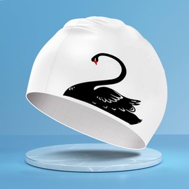 Swim Cap for Women Silicone White Swim Cap for Women Adult Swimming Cap for Long and Short Hair