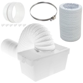 SPARES2GO Condenser Vent Box & Extra Long Hose Kit Compatible with Indesit Tumble Dryers (with Connection Ring)
