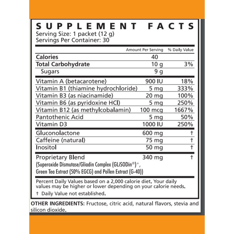 PROJOBA POLLEN BURST Energy Drink - 30 PACKETS 0.42 oz