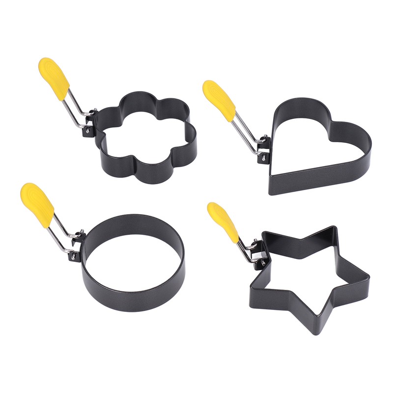 Fried Egg Rings Set with Folding Handle Silicone Brush Non