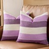 AmHoo Pack of 2 Farmhouse Stripe Check Throw Pillow Covers