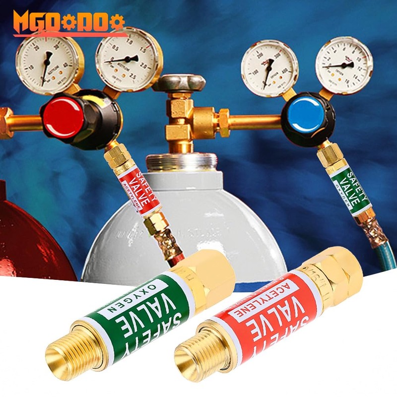 Mgoodoo 4Pcs Oxygen Acetylene Flashback Arrestors Set Regulator End Standard