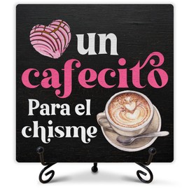 Stylish Coffee Station Decor Coffee Bar Sign Pink Coffee Signs for Coffee Station Gifts for Coffee Lovers Rustic Farmhouse Home Office Kitchen Decoration Coffee Bar Accessories 5 x 5 Inches-106