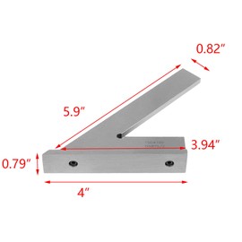 T Tulead 45 Degree Machinist Square with Seat, Steel Miter Square Machinist Engineer Square Angle Ruler Tool 150×100mm