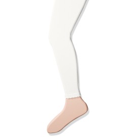 Jefferies Socks Little Girls' Cotton Footless Tights with Scalloped Edge, Ivory, 4-6 Years