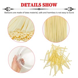 ZBYDNG 260 Balloons Clear, Thickening Long Balloons for Tying Arch, Twisting Latex Animals Magic Modeling Skinny Birthday Balloon for Kid‘s Party Wedding Decoartion Supply 100pcs