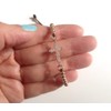 Rose Plated Cubic Zirconia Sideways Cross Ball Adjustable Macrame Bracelet