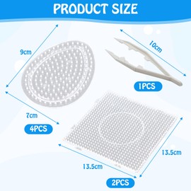 Pack of 6 Ironing Beads Stencils, Pegboards Ironing Beads for DIY Projects, Gift Idea, Easter, Christmas, Craft Material, Creative Toy, Egg Shape + Square