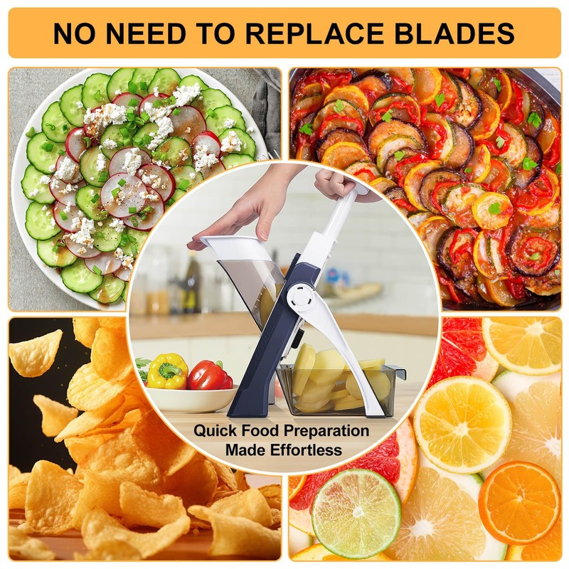 ZTQCSQ Safe Mandoline Slicer for Kitchen, Vegetable & Food Cutter