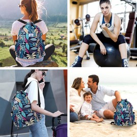 O²fine Drawstring Backpack Sports Gym Swim String Bag for Women Men with Water Bottle Pockets, 6