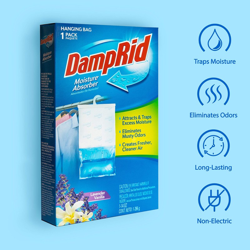 DampRid Lavender Vanilla Hanging Moisture Absorber, For Fresher, Cleaner Air