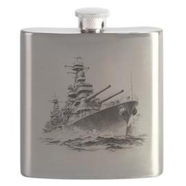 CafePress German Battleships Of WW2 Navy T 7 oz Stainless Steel Drinking Flask