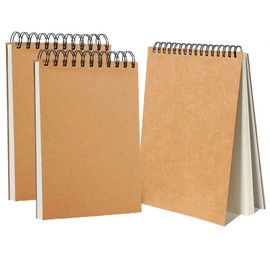 Sketch Book Pad, Drawing Paper Spiral Bound, 98lb/160gsm, Pack of 3, 90 Sheets, Durable Acid Free Sketchbook for Painting (3 Pack- 5.5"X8.5")