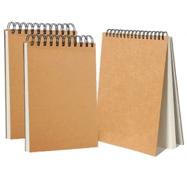 Sketch Book Pad, Drawing Paper Spiral Bound, 98lb/160gsm, Pack of 3, 90 Sheets, Durable Acid Free Sketchbook for Painting (3 Pack- 5.5"X8.5")