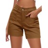 Rasutina Women Stretchy Jean Shorts Brown Denim Shorts for Women