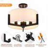 Mecuss 16 inch Semi Flush Mount Ceiling Light: 3-Light Black