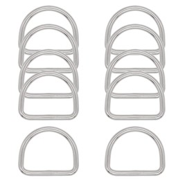 10 Pcs 304 Stainless Steel Heavy Duty Welded D Ring Solid Metal D Rings for Camping Belt, Dog Leashes Hardware (5mm×50mm×44mm)