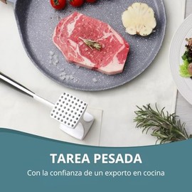 U Chef Martillo para Carne, Ablandador de Carne con Mango de Agarre Cómodo, Mazo para Carne de Doble Cara para Cocina Resistente para Ablandar Bistec 