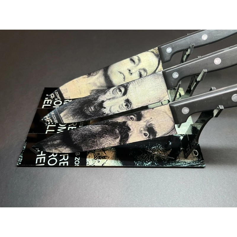 3 From Hell 3 Knife Set With Sublimated Stands