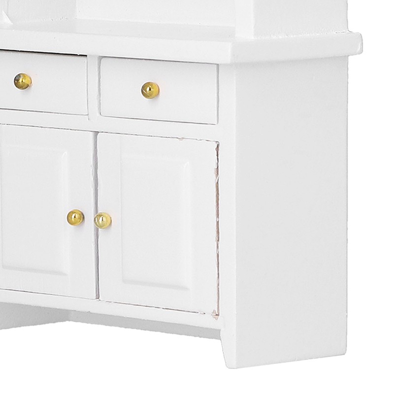 1:12 Dollhouse Cabinet Wooden Simulated Miniature Kitchen Furniture Decoration AccessoriesWhite