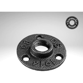 Ironwerks Designs 3/4" Black Metal Pipe Floor Flange Decor 3 Hole - 12 Pack