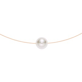 Heideman Women's Pearl Necklace Stainless Steel Rose Gold Coloured Matt Chain for Women with Pearl White/Coloured and Lengths Pearl Jewellery Bridal Jewellery, Stainless Steel, Pearl
