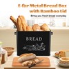 E-far Bread Box for Kitchen Countertop, Metal Bread Storage Container