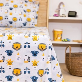 NIKKIPETER Nikki Peter 100% Cotton Kids Bedsheet Sets for Boys and Girls, Animal Sheets Twin, Jungle Twin Bedding, Easy Care Super Soft Sheets Set - OEKOTEX Certified